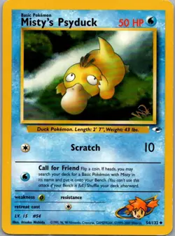 Misty's Psyduck [W Stamped] 054/132 Promo WoTC Promo Pokemon Lightly Played - Image 1