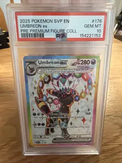 2025 POKEMON PRISMATIC EVOLUTIONS PREMIUM FIGURE COLLECTION UMBREON EX PSA 10 - Image 1