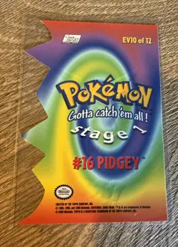 2000 Pokemon - Pidgey- Topps Die Cut Embossed Series 2 EV10 of 12 - Image 2