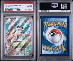 2025 Pokemon PFL EN Meowth Illustration Rare #106 PSA 8 - Image 3