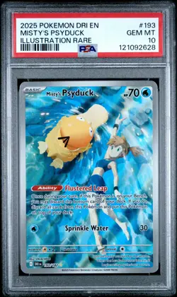 2025 POKEMON DRI EN-DESTINED RIVALS ILLUSTRATION RARE MISTY'S PSYDUCK PSA 10 - Image 1