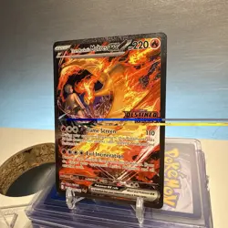 Pokemon Team Rocket's Moltres ex SIR Destined Rivals Stamped UPC 229/182 NM - Image 2