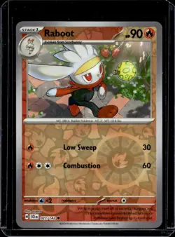 2024 Pokemon Stellar Crown Raboot Reverse Holo #027/142 - Image 1