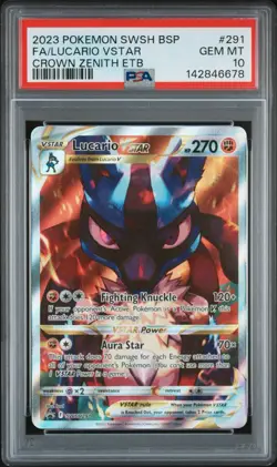 LUCARIO VSTAR 291 PSA 10 GEM MINT BLACK STAR PROMO Pokemon CROWN ZENITH ETB - Image 1