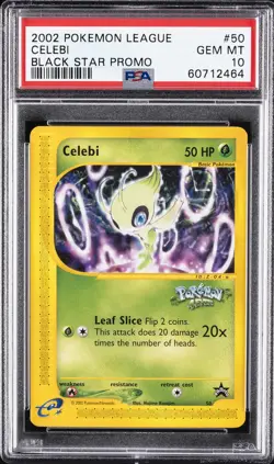 2002 POKEMON LEAGUE PROMO BLACK STAR #50 CELEBI PSA 10 - Image 1