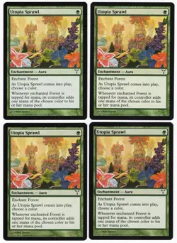 Utopia Sprawl x4 4x 2006 Dissension PLAYSET Green Common Enchantment MTG NM AZ1 - Image 1