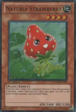 Naturia Strawberry - HA04-EN021 - Super Rare - 1st Edition NM Yugioh Hidden Arse - Image 1