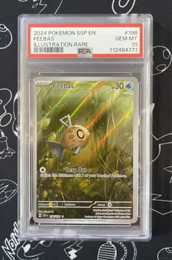 Pokemon TCG Feebas 198/191 Illustration Rare Surging Sparks PSA 10 English - Image 1