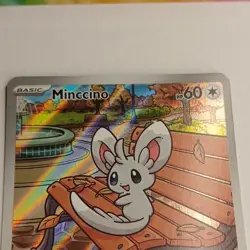Pokemon Minccino Illustration Rare Holo 152/086 Sv: Black Bolt Basic Tail Slap … - Image 3