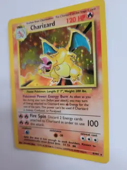 Charizard Base Set Holo Unlimited 4/102 Pokemon Card WOTC LP/MP Vintage - Image 3