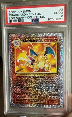 2002 Pokemon Legendary Collection Reverse Holo Charizard #3 PSA 2 Good Charizard - Image 1