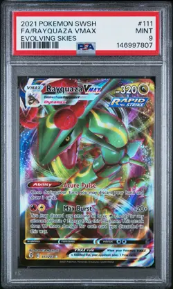 2021 Pokemon Rayquaza Vmax 111/203 Evolving Skies PSA 9 MINT - Image 1