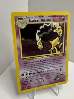 2000 Pokemon Gym Challenge Sabrina’s Alakazam 16/132 Holo Rare - LP WotC - Image 3