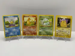 Pokemon TCG Base Set Starter Lot - Pikachu, Bulbasaur, Squirtle, Charmander - LP - Image 1