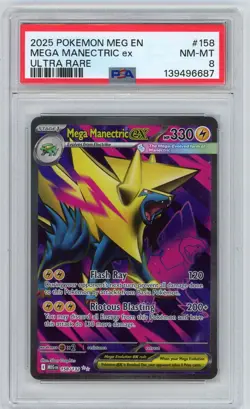 2025 Mega Evolution Series - Mega Evolution Mega Manectric ex PSA 8 Ultra Rare - Image 1