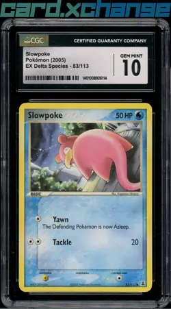 2005 Pokemon EX Delta Species 83 Slowpoke CGC 10 - Image 1