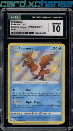 2021 Pokemon Shining Fates SV030 Cramorant Holo CGC 10 - Image 1