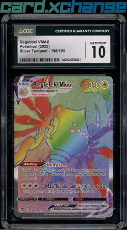 2022 Pokemon SWSH Silver Tempest 198 Gegieleki Max Secret CGC 10 - Image 1