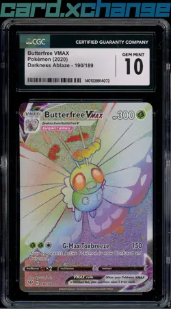 2020 Pokemon Darkness Ablaze 190 Buterfree VMax Secret CGC 10 - Image 1