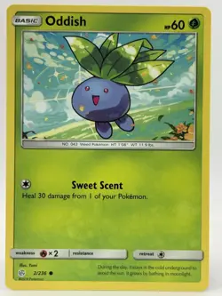Pokemon - Oddish #2/236 - Regular Common - SM Cosmic Eclipse 2019 - LP - Image 1