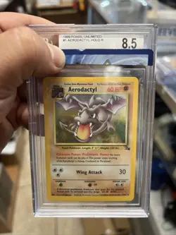 AERODACTYL 1999 Pokemon Fossil #1 BGS 8.5 NM Holo Vintage PSA CGC - Image 1