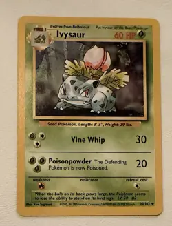 Pokemon TCG Ivysaur #30/102 Non Holo Vintage 1999 - Image 1