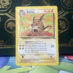 Pokemon TCG Raichu 29/62 Rare 4th Print 1999-2000 Fossil LP - Image 1