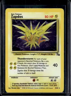 1999 Pokemon Fossil Zapdos #15/62 - Image 1