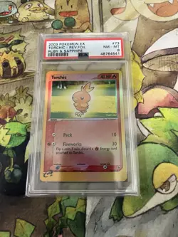 Pokemon TCG Ruby & Sapphire Torchic Reverse Holo 73/109 PSA 8 - Image 1