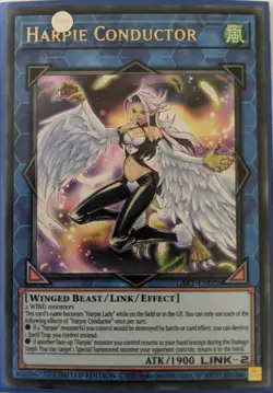 YuGiOh Harpie Conductor LART-EN026 Ultra Rare Lost Art Promo - Image 1