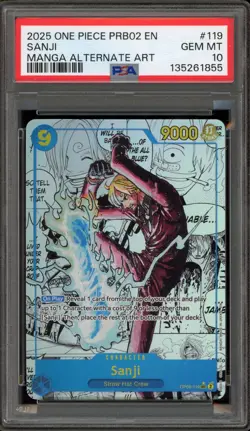 One Piece CCG Sanji Manga Alternate Art OP06-119 PSA 10 Gem Mint - Image 1