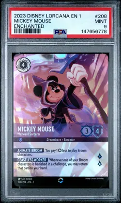 Mickey Mouse Disney Lorcana En 1-The First Chapter 208 NM PSA 9 - Image 1