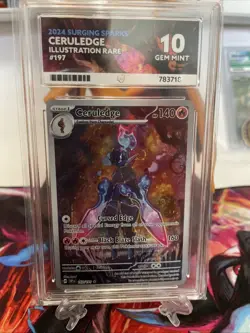 Pokemon TCG Surging Sparks Ceruledge Card 197/191 Ace 10 Gem Mint - Image 1