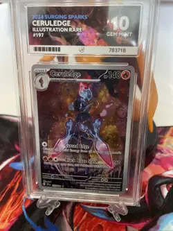 Pokemon TCG Surging Sparks Ceruledge Card 197/191 Ace 10 Gem Mint - Image 2