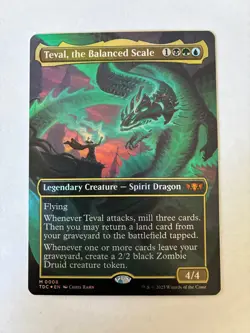 MTG Teval, the Balanced Scale (Borderless) Commander: Tarkir Dragonstorm Foil NM - Image 1