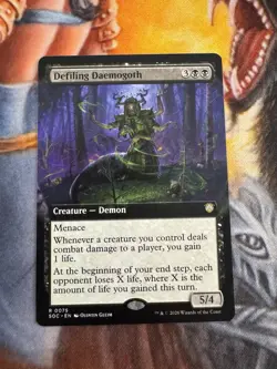 Defiling Daemogoth (Extended Art) - #75 - Rare - Secrets of Strixhaven - SOC - Image 1