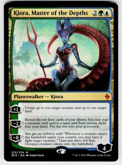 KIORA, MASTER OF THE DEPTHS 213 BATTLE FOR ZENDIKAR MAGIC: THE GATHERING NM/M - Image 1