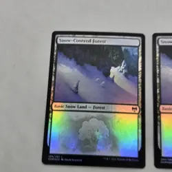 Lot of 2 Snow-Covered Forest 284 Foil LP Kaldheim 284 Snow Forest 2X - Image 3