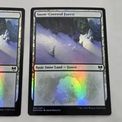 Lot of 2 Snow-Covered Forest 284 Foil LP Kaldheim 284 Snow Forest 2X - Image 4