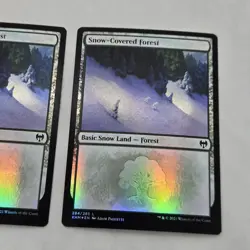Lot of 2 Snow-Covered Forest 284 Foil LP Kaldheim 284 Snow Forest 2X - Image 5