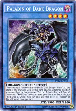 Paladin of Dark Dragon - DRL2-EN018 - Secret Rare - 1st Edition NM Yugioh Dragon - Image 1
