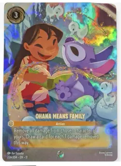 Disney Lorcana TCG Enchanted Winterspell Card Ohana Means Family 224/204 Lilo - Image 1