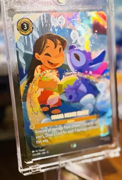 Disney Lorcana TCG Enchanted Winterspell Card Ohana Means Family 224/204 Lilo - Image 3