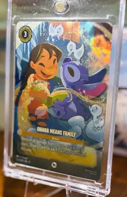 Disney Lorcana TCG Enchanted Winterspell Card Ohana Means Family 224/204 Lilo - Image 4