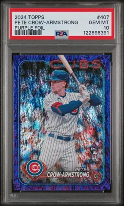 2024 Topps Series 2 Pete Crow-Armstrong RC Cubs True Rookie Purple /799 PSA 10 - Image 1
