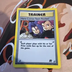 Pokemon TCG Team Rocket Holo Rare Card 15/82 Here Comes Team Rocket - Image 1