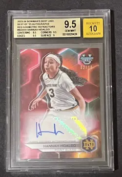 2023 Bowmans Best U Hannah Hidalgo Red Geometric Auto /10 BGS 9.5 Auto 10 - Image 1