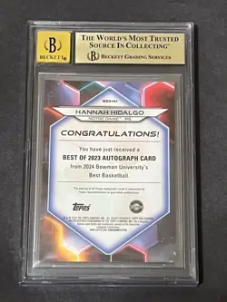 2023 Bowmans Best U Hannah Hidalgo Red Geometric Auto /10 BGS 9.5 Auto 10 - Image 3