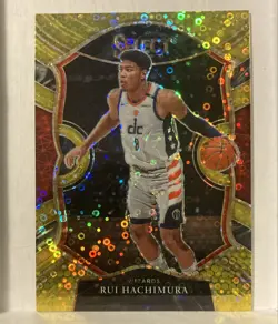2020-21 Panini Select - Concourse Rui Hachimura #13 Gold Disco Prizm /10 SSP - Image 1