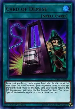 Yugioh! LP Card of Demise - DUPO-EN050 - Ultra Rare - 1st Edition Lightly Played - Image 1